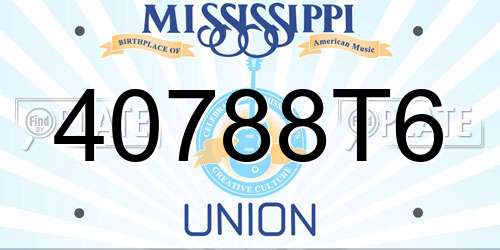 40788T6 Mississippi License Plate