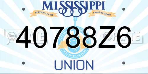 40788Z6 Mississippi License Plate