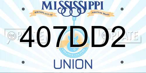 407DD2 Mississippi License Plate