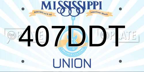 407DDT Mississippi License Plate