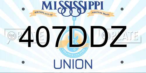 407DDZ Mississippi License Plate