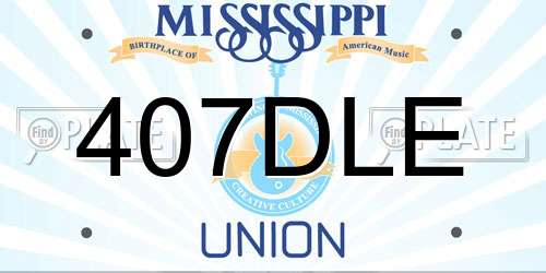407DLE Mississippi License Plate