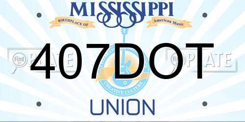 407DOT Mississippi License Plate