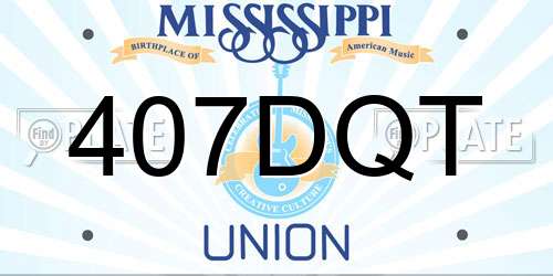 407DQT Mississippi License Plate