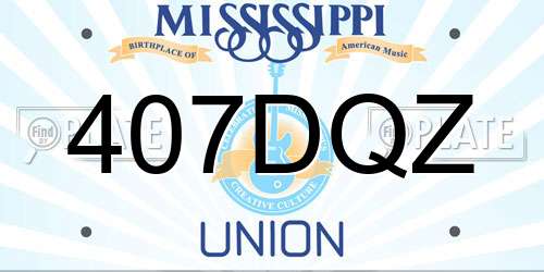 407DQZ Mississippi License Plate