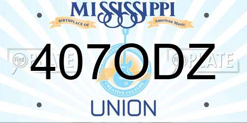407ODZ Mississippi License Plate