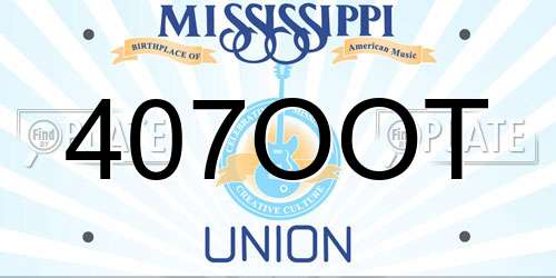 407OOT Mississippi License Plate