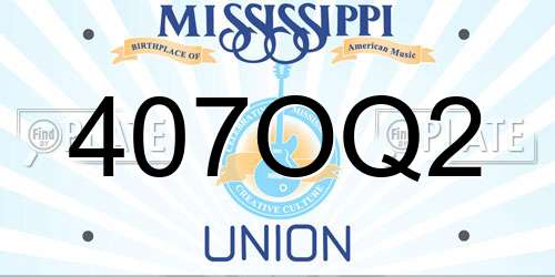 407OQ2 Mississippi License Plate