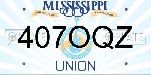 407OQZ Mississippi License Plate