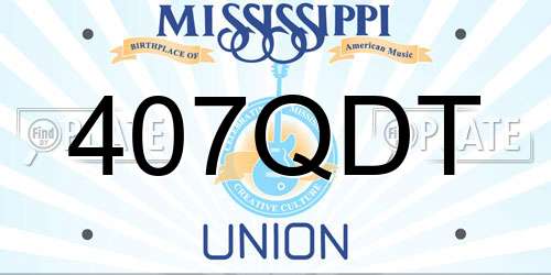 407QDT Mississippi License Plate