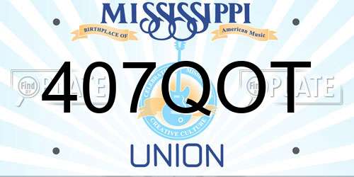 407QOT Mississippi License Plate