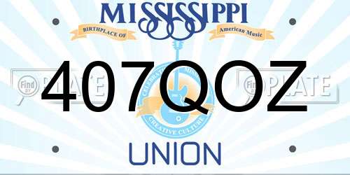 407QOZ Mississippi License Plate
