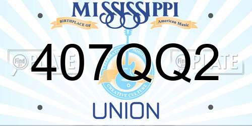 407QQ2 Mississippi License Plate