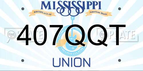 407QQT Mississippi License Plate
