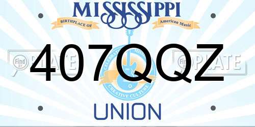 407QQZ Mississippi License Plate