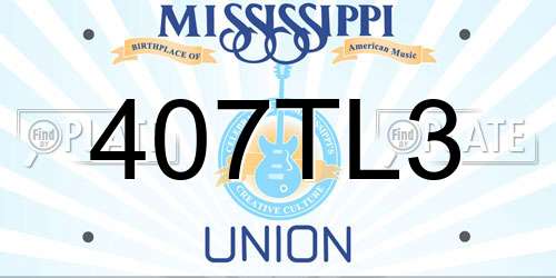 407TL3 Mississippi License Plate