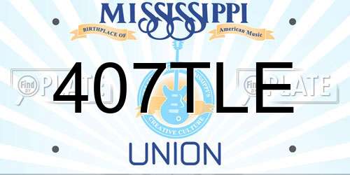 407TLE Mississippi License Plate