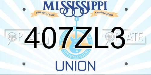 407ZL3 Mississippi License Plate
