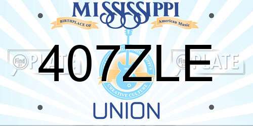 407ZLE Mississippi License Plate