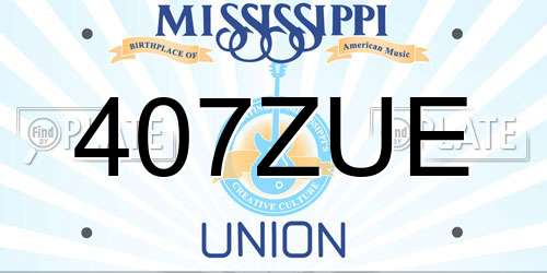 407ZUE Mississippi License Plate