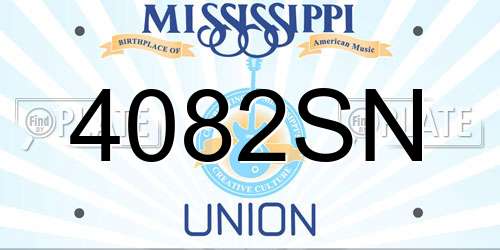 4082SN Mississippi License Plate