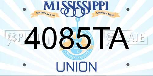 4085TA Mississippi License Plate