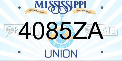 4085ZA Mississippi License Plate