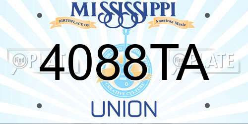 4088TA Mississippi License Plate