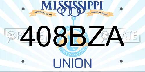 408BZA Mississippi License Plate