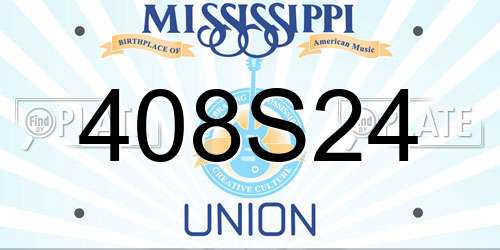 408S24 Mississippi License Plate