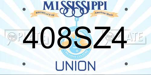 408SZ4 Mississippi License Plate