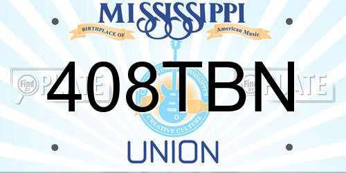 408TBN Mississippi License Plate