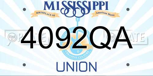 4092QA Mississippi License Plate