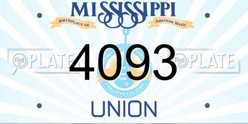 4093 Mississippi License Plate
