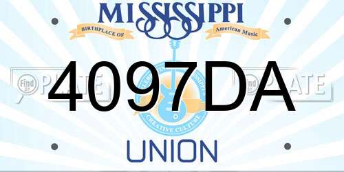 4097DA Mississippi License Plate