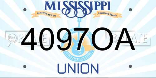 4097OA Mississippi License Plate