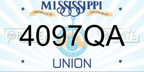 4097QA Mississippi License Plate