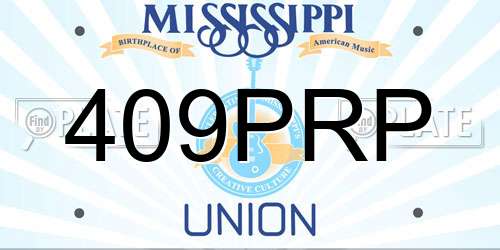 409PRP Mississippi License Plate