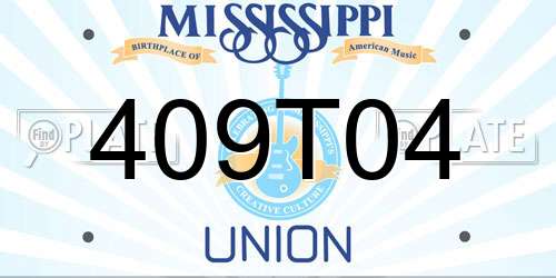 409T04 Mississippi License Plate