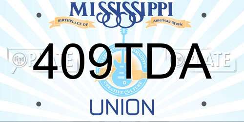 409TDA Mississippi License Plate