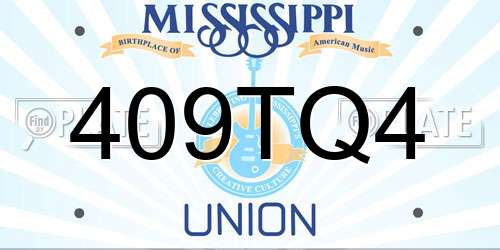 409TQ4 Mississippi License Plate