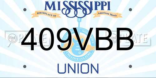409VBB Mississippi License Plate