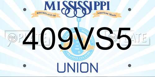 409VS5 Mississippi License Plate