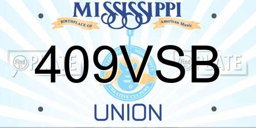 409VSB Mississippi License Plate