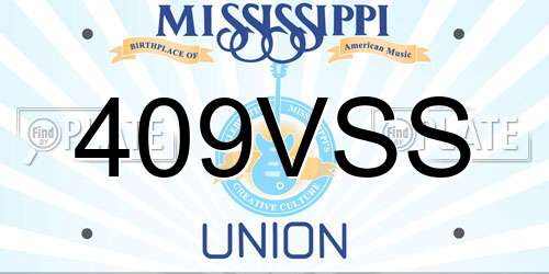 409VSS Mississippi License Plate