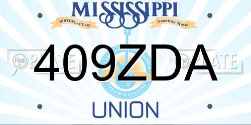 409ZDA Mississippi License Plate