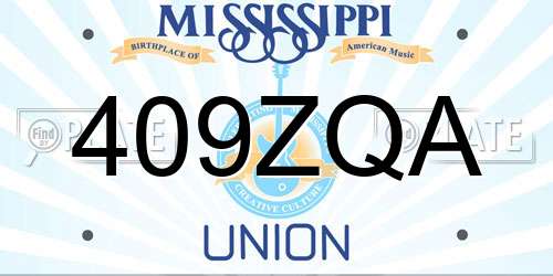 409ZQA Mississippi License Plate