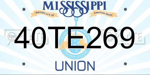 40TE269 Mississippi License Plate