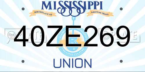 40ZE269 Mississippi License Plate
