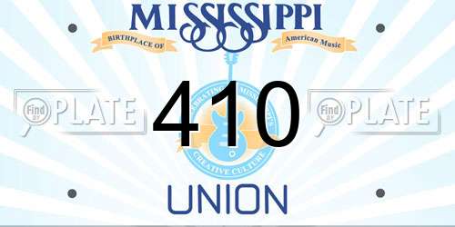410 Mississippi License Plate